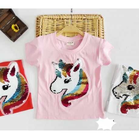 Cute Unicorn Flip Sequin Tee