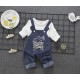 2in1 Stripe Overall Set