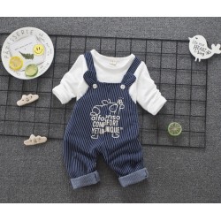 2in1 Stripe Overall Set