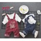 2in1 Stripe Overall Set