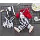 2in1 Red Mickey Stripe Overall