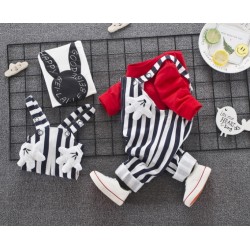 2in1 Red Mickey Stripe Overall