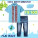 FK Light Blue Red Set Jeans+Peci