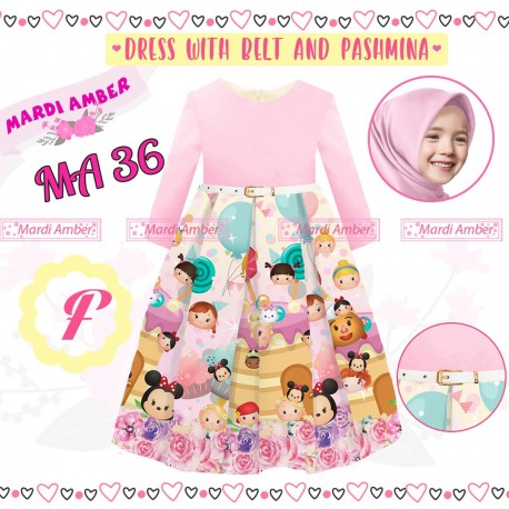 MardiAmber Tsum-Tsum Dress+Belt+Pashmina