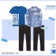Senshukei 3in1 Bro Tee Plaid Shirt Set Jeans
