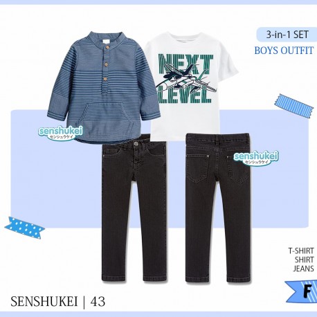 Senshukei 3in1 Blue Shirt Next Level Tee Set Jeans