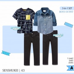 Senshukei 3in1 Rocket Tee SoftJeans Shirt Set Jeans