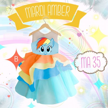 Mardi Amber Rainbow Dash Rainbow Layered Dress