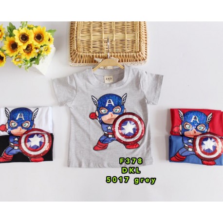 Grey Captain America Lamp Tee
