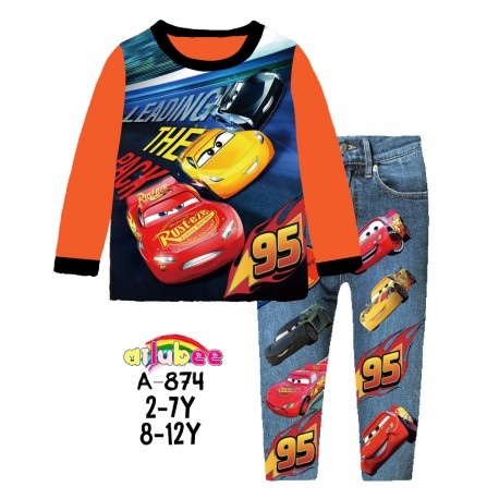 AI Cars Printed Legging Pyjamas