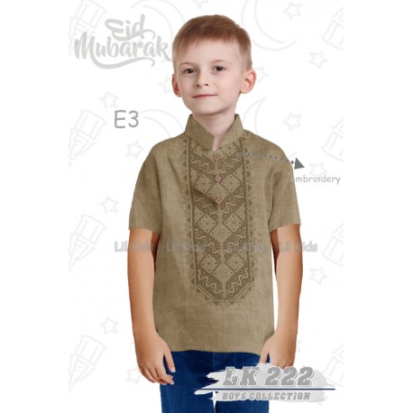 LK-F222-E3 Brown Embroidery Koko Set Jeans