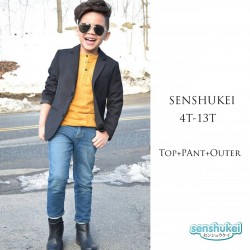 Senshukei 3in1 Grey Jacket Yellow Top Set Jeans