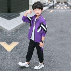 3in1 Purple Top Jacket Set Pants