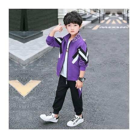 3in1 Purple Top Jacket Set Pants