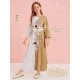 White Light Brown 3D Embroidery Dress