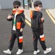 3in1 White Top Black Orange Hoodie Jacket Set Pants