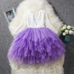 White Lace Purple Tutu Dress