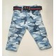 Blue Army Cargo Pants+ Belt