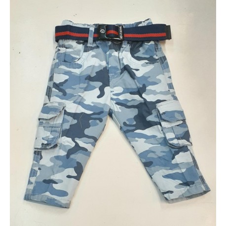 Blue Army Cargo Pants+ Belt