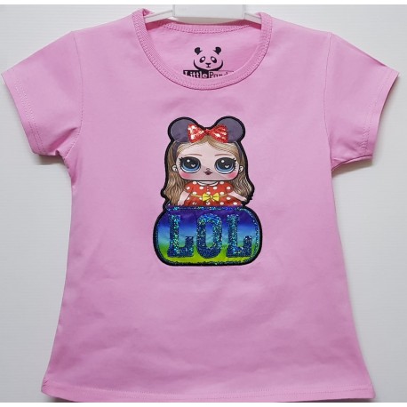 Pink LOL Sequin Tee