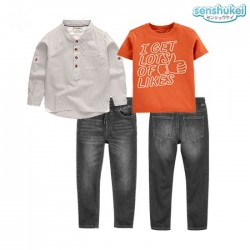 Senshukei 3in1 Orange Lots of Likes Shirt Tee Set Jeans