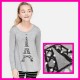 Justice Grey Paris Glitter LS Tee