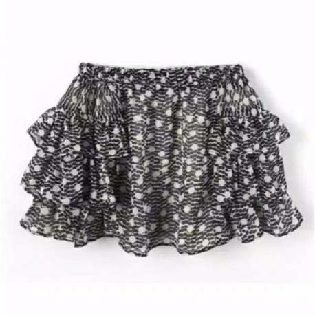 H&M Black Dots Ruffles Skirt