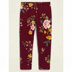 OldNavy Maroon Flowers Leggings