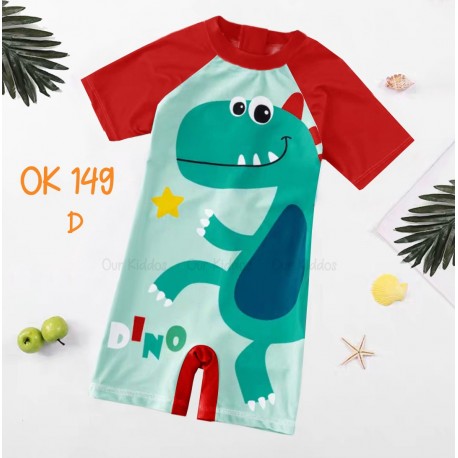 Red Dinosaur Swimsuit
