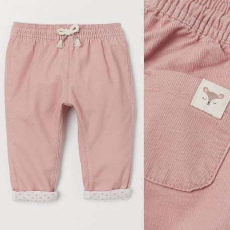 H&M Pink Corduroy Pull On Pants