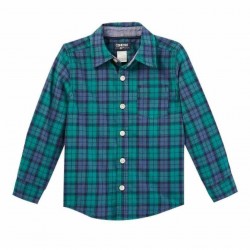 Oshkosh Green Blue Plaid Shirt