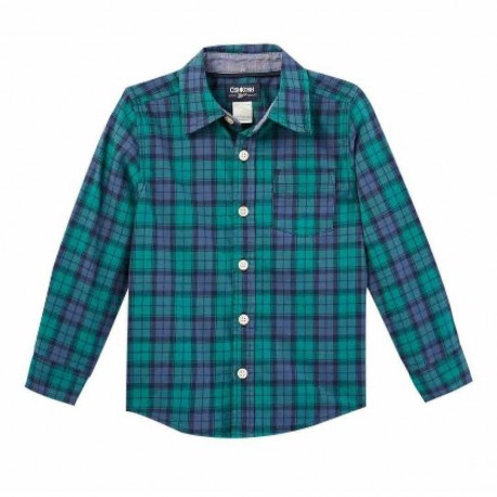 Oshkosh Green Blue Plaid Shirt