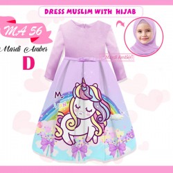 MA Purple Unicorn Gamis + Hijab