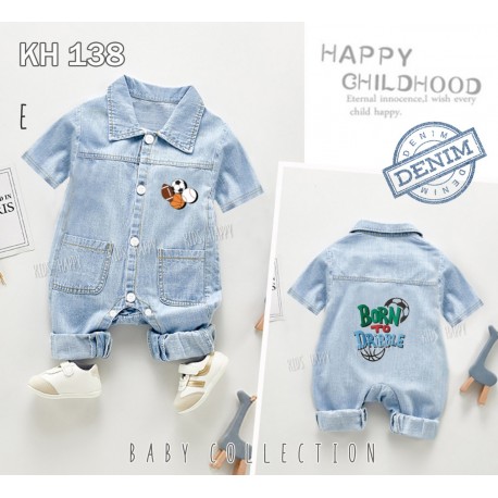 Born to Dribble Denim Romper