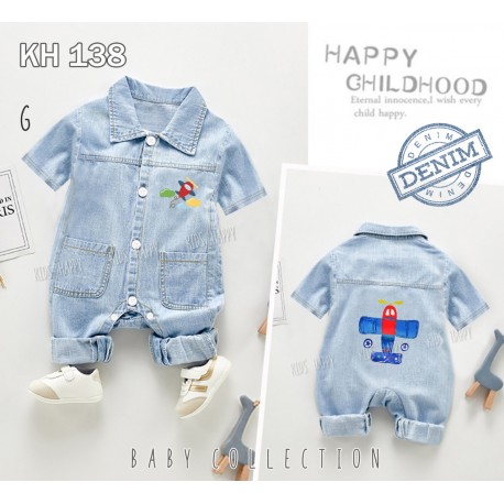 Aeroplane Denim Romper