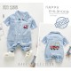 Fire Trucks Denim Romper