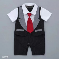 Black Red Tie Romper