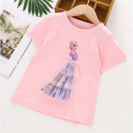 Pink Elsa Frozen 3D Tulle Top