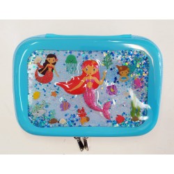 Blue Moving Glitter Mermaid Pencil Case