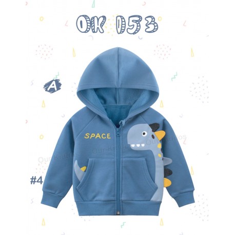 Blue Dino Space Hoodie Jacket