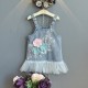3D Flowers Denim Tulle Skirt Overall