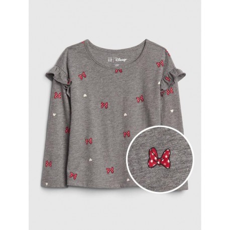 GAP Disney Grey Minnie Ribbon Ruffle Top
