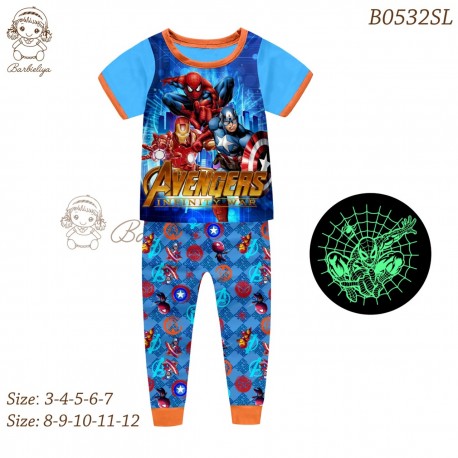 Barbieliya Blue Avengers Glow in the Dark Pyjamas