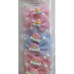 Rainbow Pearl Hairclips per pasang