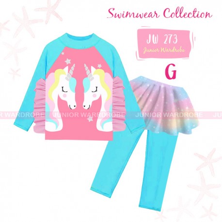 JW Pink Blue Unicorn Swimsuit
