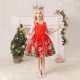 Red Polkadot Lace Christmas Dress