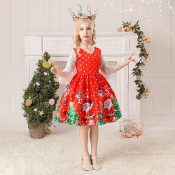 Red Polkadot Lace Christmas Dress