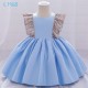 Blue Gold Sparkle Ruffle Dress