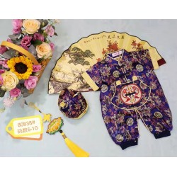 Navy Baby Cheongsam Set Hat