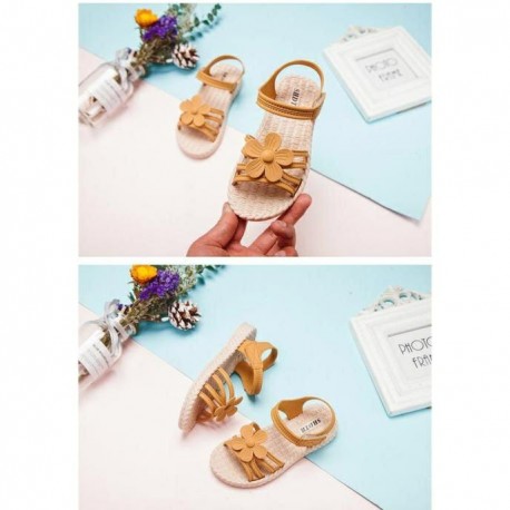 Brown Flowers Rubber Shoes